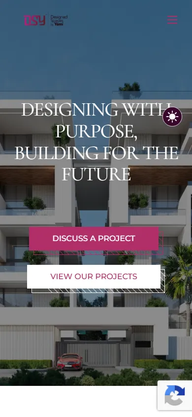 Designed Spaces mobile homepage
