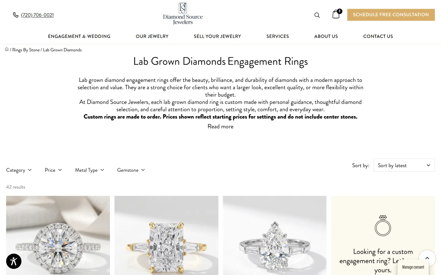 Diamond Source lab grown diamonds category