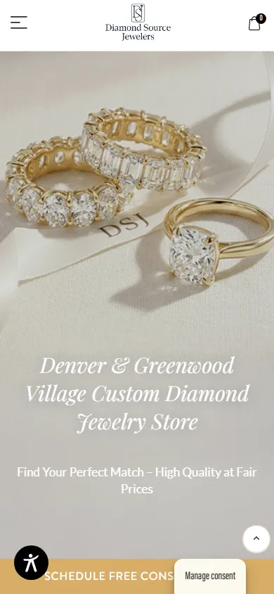 Diamond Source mobile homepage