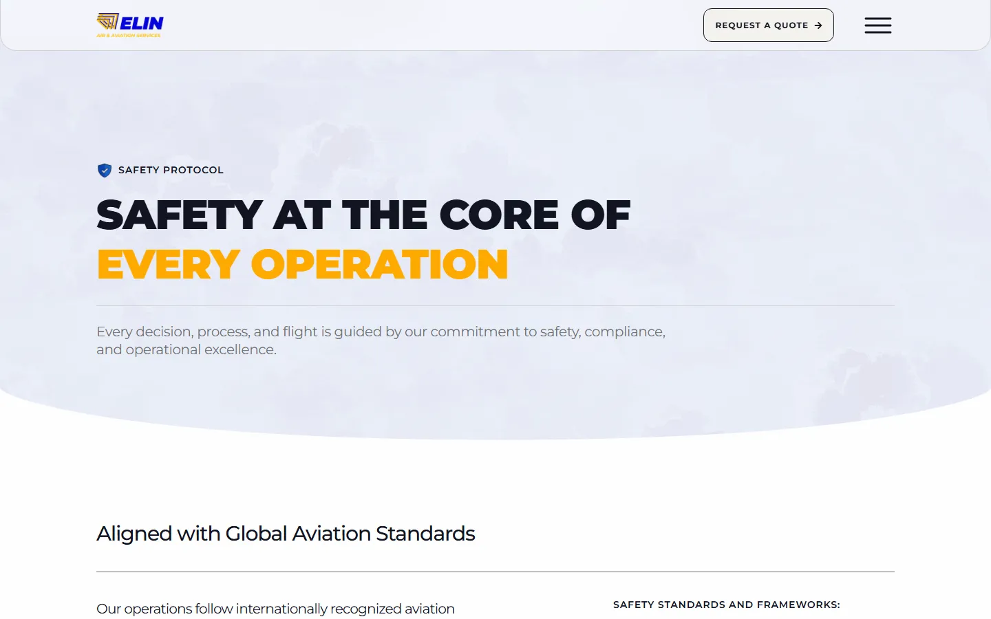 Elin Air safety protocol page