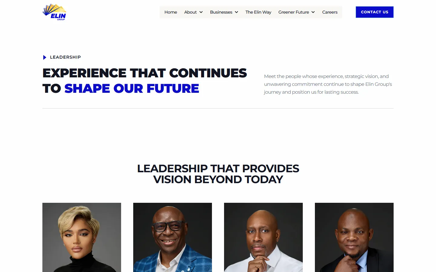 Elin Group leadership team page