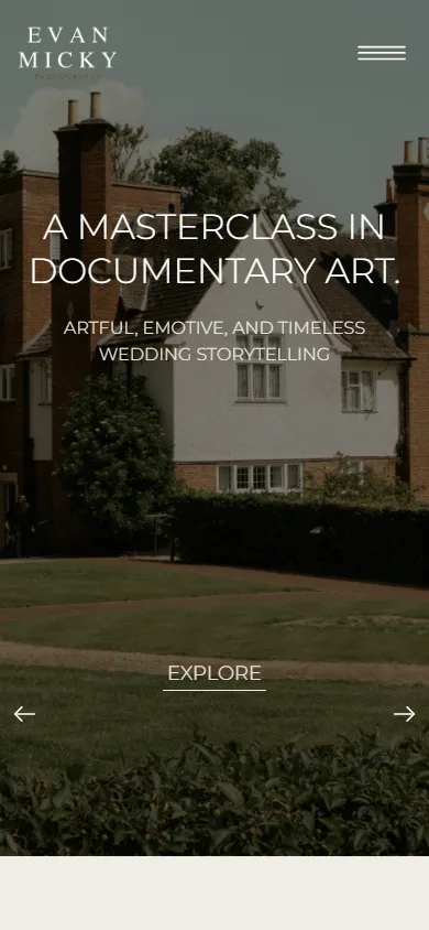 Evan Micky mobile homepage